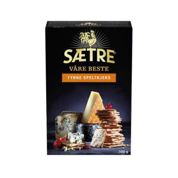 Thin Spelt Crackers (Speltkjeks Tynne) 100g Sætres Beste | Biscuits | All season, Party, Snacks | Sætre